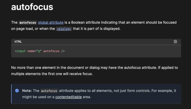 HTML autofocus Explained